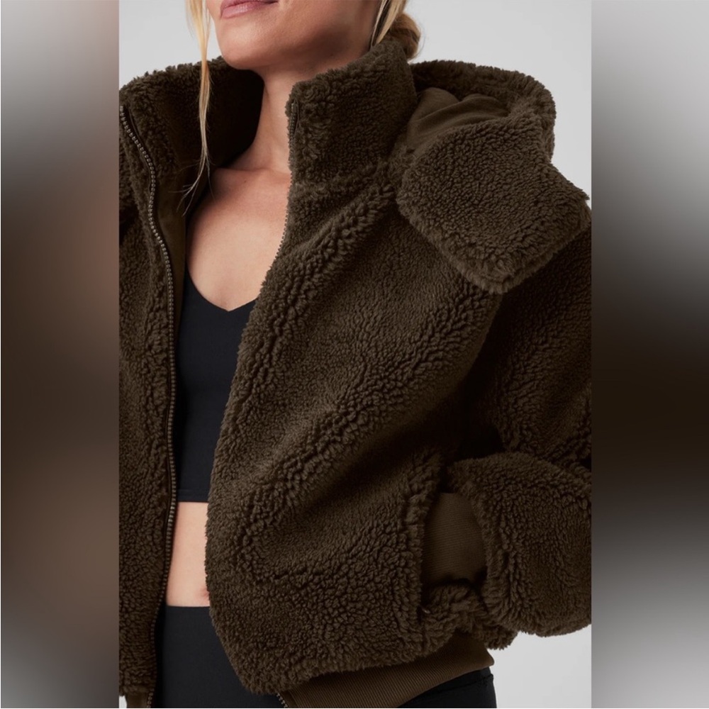 ALO Yoga Dark Brown Teddy Jacket - Picture 6 of 15